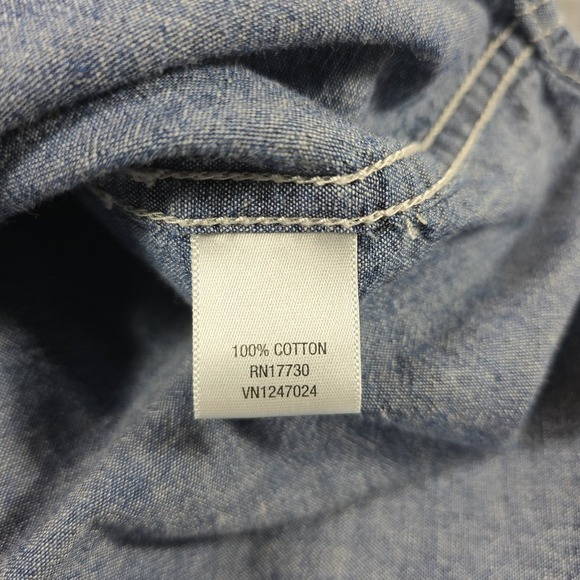 VTG Converse One Star Denim ButtonShirt Mens M Blue Retro Casual Long Sleeve Y2K - Picture 9 of 10